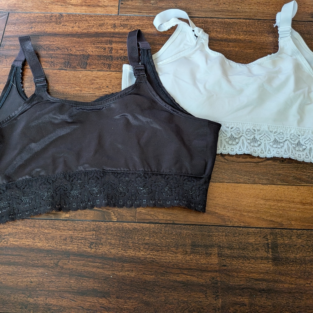 Black and White Lace Bralette Set